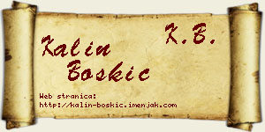 Kalin Boškić vizit kartica